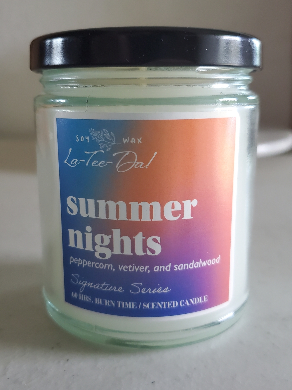 All Soy Candle Jar-Summer Nights, burns approx 60 hours Celebrating Home NEW